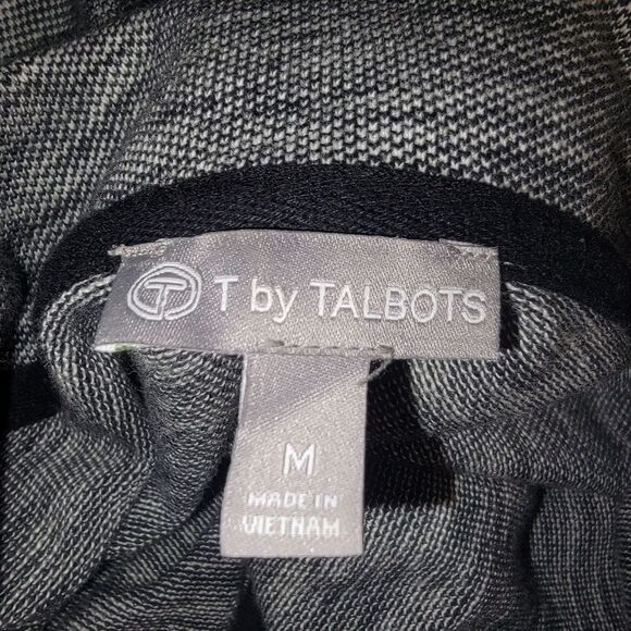 T by Talbots Heathered Gray Full Zip Knit Jacket Medium - Picture 7 of 8